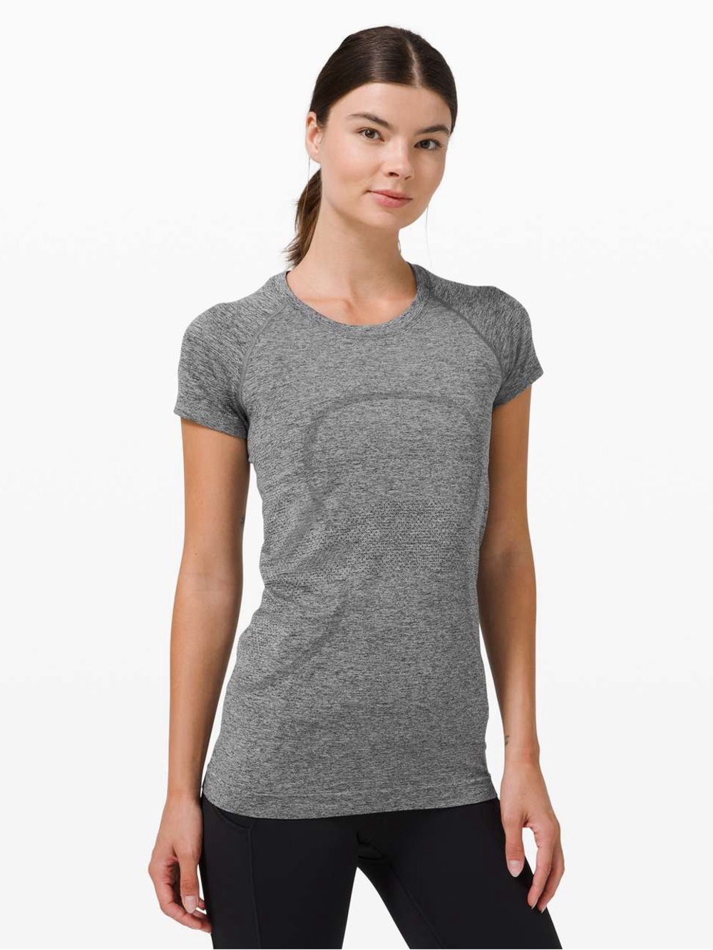 Lululemon Swiftly Tech Womens  Seamless Short Sleeve Shirt Running Gray Sz 6